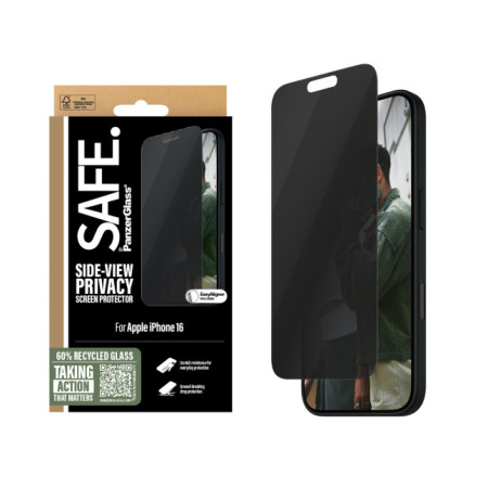 PanzerGlass SAFE Privacy Screen Protector Apple iPhone 16, Ultra-Wide Fit