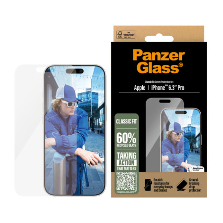 PanzerGlass Screen Protector Apple iPhone 16 Pro, Classic Fit