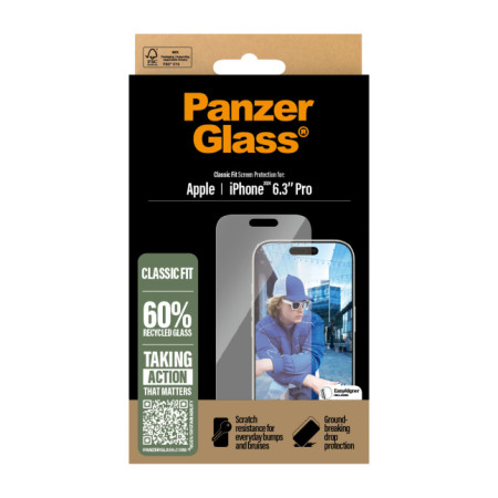 PanzerGlass Screen Protector Apple iPhone 16 Pro, Classic Fit