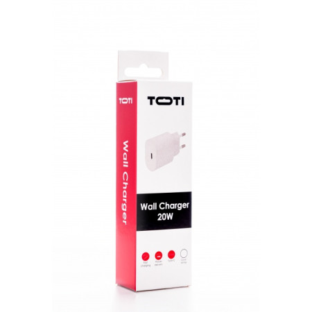 SEEK TOTI 20W Type-C PD Portable Wall Fast Charger, White