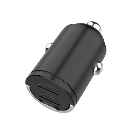 SEEK TOTI 40W Dual Type-C Port Car Fast Charger, Black