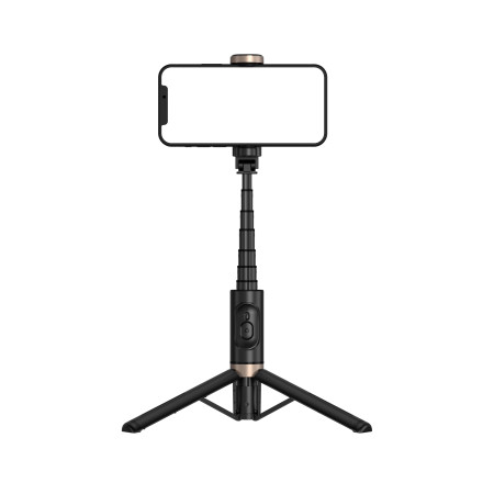 SEEK TOTI Selfie Stick with Hidden Design Stable Tripod Q12, Black