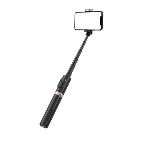 SEEK TOTI Selfie Stick with Hidden Design Stable Tripod Q12, Black