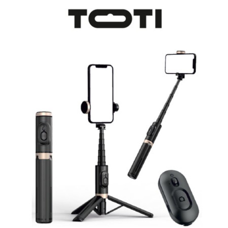 SEEK TOTI Selfie Stick with Hidden Design Stable Tripod Q12, Black