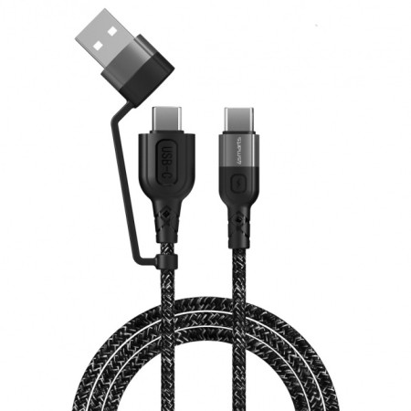 USB-A and USB-C to USB-C Cable ComboCord CA 1.5m., black