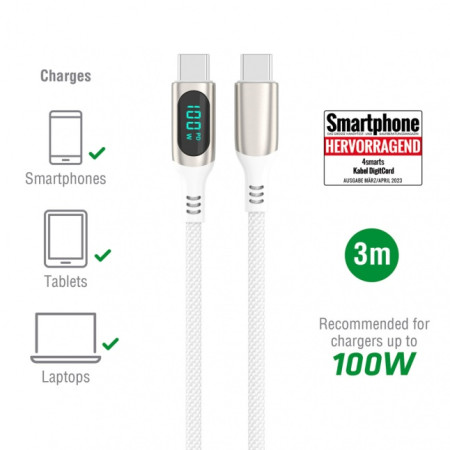 USB-C Cable DigitCord 100W 3m white