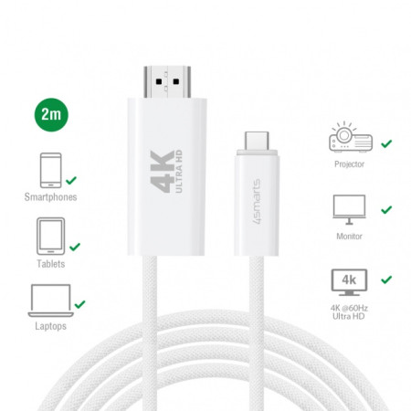 USB-C to HDMI Cable PD 2m white