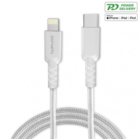 USB-C to Lightning Cable RapidCord 30.W 1.5m with PD and white *MFi certified, white