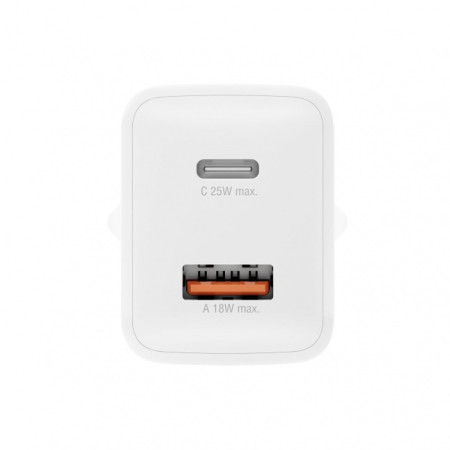 Wall Charger (without cable) PDPlug Duos 25W 1C+1A, white