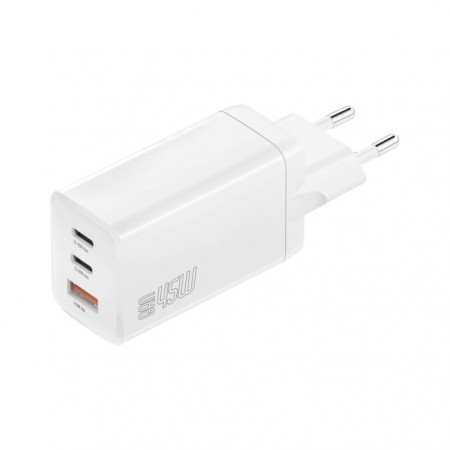 Wall Charger PDPlug Trio 45W GaN 2C+1A white