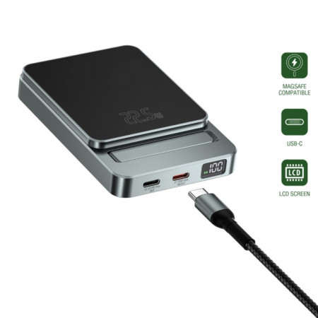 Wireless Power Bank OneStyle 5000mAh MagSafe compatible, black