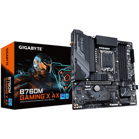 Gigabyte B760M GAMING X AX | Processor family Intel | Processor socket LGA1700 | DDR5 DIMM | Supported hard disk drive interface