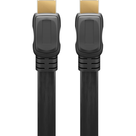 Goobay | High Speed HDMI Flat Cable with Ethernet | Black | HDMI male (type A) | HDMI (type A) | HDMI to HDMI | 2 m