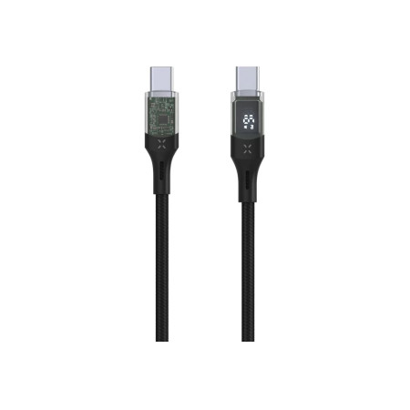 Fixed | Cable USB-C/USB-C with display, PD support, 1.2m, USB 2.0, 100W | FIXDD-CC12-BK