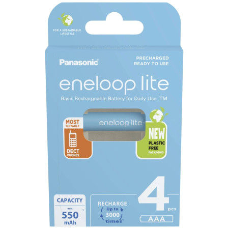 Panasonic | ENELOOP Lite BK-4LCCE/4BE | AAA | 550 mAh | 4 pc(s)