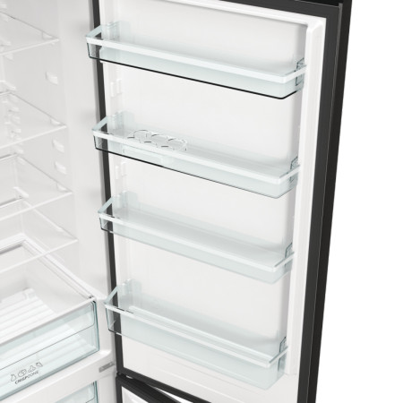 Gorenje | Refrigerator | NRK6202EBXL4 | Energy efficiency class E | Free standing | Combi | Height 200 cm | No Frost system | Fr