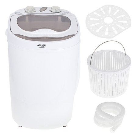 Adler | Mini washing machine | AD 8055 | Top loading | Washing capacity 3 kg | Depth 37 cm | Width 36 cm | White