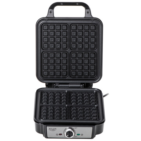 Adler Waffle Maker | AD 3083 | 1800 W | Number of pastry 4 | Belgium | Silver/Black