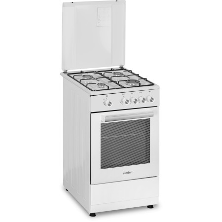 Simfer | Cooker | 4401SGRBB.1 | Hob type Gas | Oven type Gas | White | Width 50 cm | Depth 55 cm | 49 L