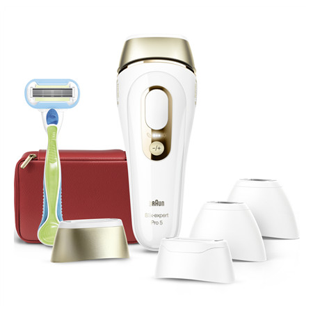 Braun Silk-expert Pro 5 IPL Epilator | PL5382 | Bulb lifetime (flashes) 400.000 | Number of power levels 3 | White/Gold