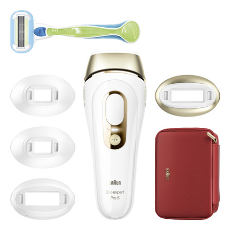 Braun Silk-expert Pro 5 IPL Epilator | PL5382 | Bulb lifetime (flashes) 400.000 | Number of power levels 3 | White/Gold