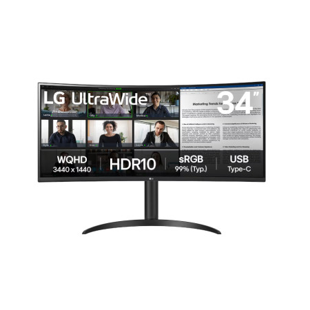 LG 34WR55QK-B | 34 " | VA | 21:9 | 100 Hz | 5 ms | 3440 x 1440 pixels | 300 cd/m | HDMI ports quantity 2 | Warranty 24 month(s)