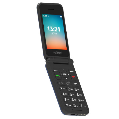 myPhone Flip | LTE | Black | 2.8 " | TFT | 48 MB | 128 MB | 3G | Bluetooth | 2.1 | USB version Type-C | Built-in camera | Main c