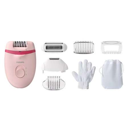 Philips | Corded Compact Epilator | BRE285/00 Satinelle Essential | White/Pink