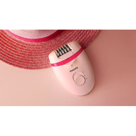 Philips | Corded Compact Epilator | BRE285/00 Satinelle Essential | White/Pink