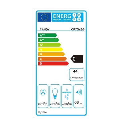 Candy | Hood | CPY5MBG | Canopy | Energy efficiency class C | Width 52 cm | 298 m /h | Mechanical control | LED | Black Glass