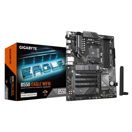 Gigabyte B550 EAGLE WIFI6 | Processor family AMD | Processor socket AM4 | DDR4 | Supported hard disk drive interfaces SATA, M.2 