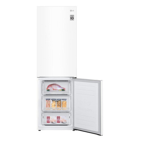 LG | Refrigerator | GBB61SWJMN | Energy efficiency class E | Free standing | Combi | Height 186 cm | No Frost system | Fridge ne