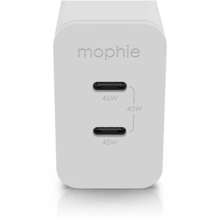 mophie Wall Adapter USB-C PD DUAL 45W GAN EU(2xUSBC) White