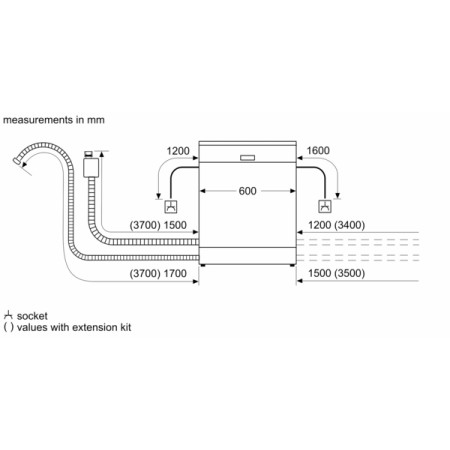 Dishwasher | SMV4EMX71S | Built-in | Width 60 cm | Number of place settings 14 | Number of programs 6 | Energy efficiency class 