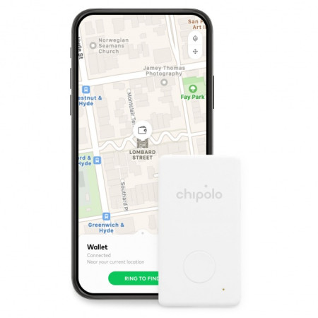 Chipolo CARD Bluetooth Wallet Finder, iOS and Android, White