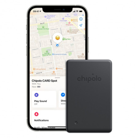 Chipolo CARD Spot Works with the Apple Find My Network Almost black