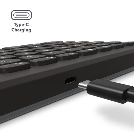 ZAGG Pro Keyboard 17" Full Size-Charcoal-Nordic (wireless charging on mat)