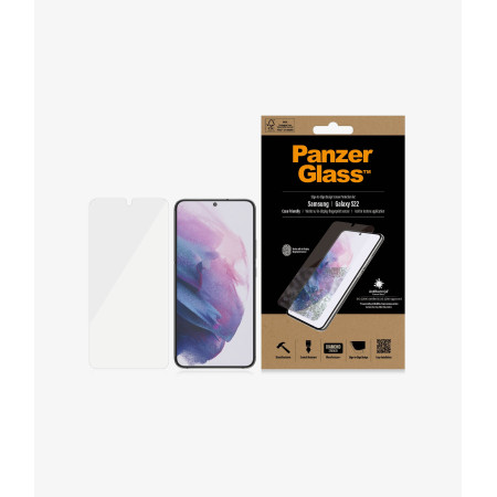 PanzerGlass | Samsung | Galaxy S22 | Tempered glass | Transparent | Case friendly. Compatible with ultrasonic fingerprint sensor