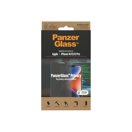 PanzerGlass | Screen protector | Apple | iPhone 14/13/13 Pro | Glass | Black | Classic Fit | Privacy