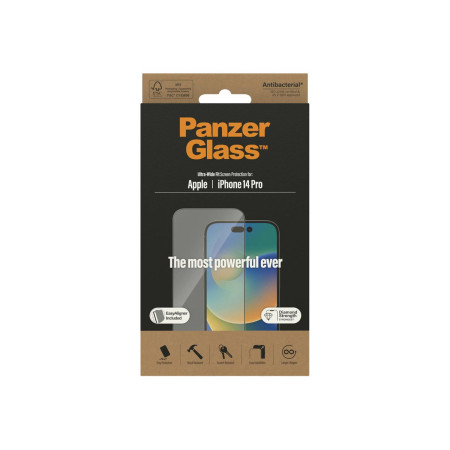 PanzerGlass | Screen protector | Apple | iPhone 14 Pro | Glass | Clear | Ultra-Wide Fit Easy installation Fingerprint resistant