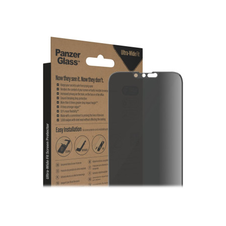 PanzerGlass | Screen protector | Apple | iPhone 14 Plus/13 Pro Max | Glass | Black | Ultra-Wide Fit | Privacy