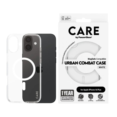 CARE by PanzerGlass Case Flagship | Back protection | Apple | iPhone 16 Plus | Recycled plastic | White | MagSafe