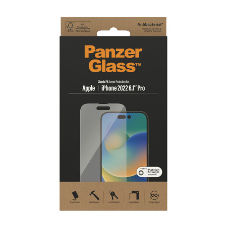 PanzerGlass | Screen protector | Apple | iPhone 14 Pro | Glass | Transparent | Classic Fit