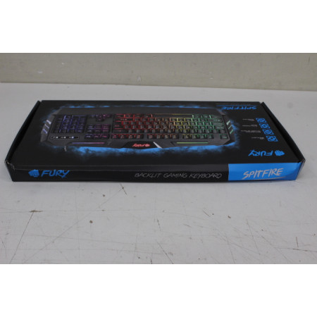 SALE OUT. FURY Spitfire Gaming Keyboard, US Layout, Wired, Black DAMAGED PACKAGING | Fury | Gaming Keyboard | Spitfire | Gaming 