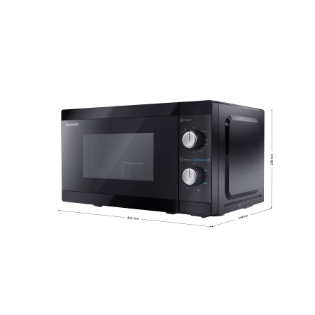 Sharp | Microwave Oven with Grill | YC-MG01E-B | Free standing | 800 W | Grill | Black