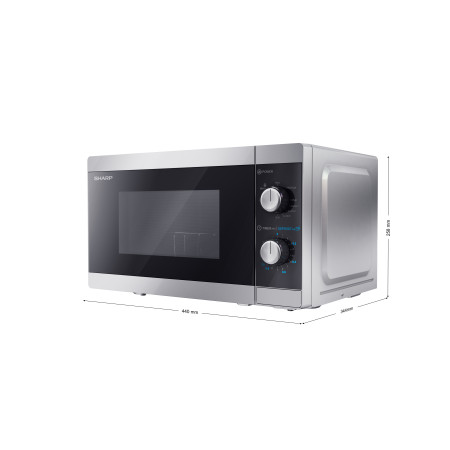 Sharp | Microwave Oven with Grill | YC-MG01E-S | Free standing | 800 W | Grill | Silver