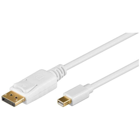 Goobay | Mini DisplayPort adapter cable 1.2 | White | Mini DisplayPort plug | DisplayPort plug | 1 m | Gold-Plated connectors