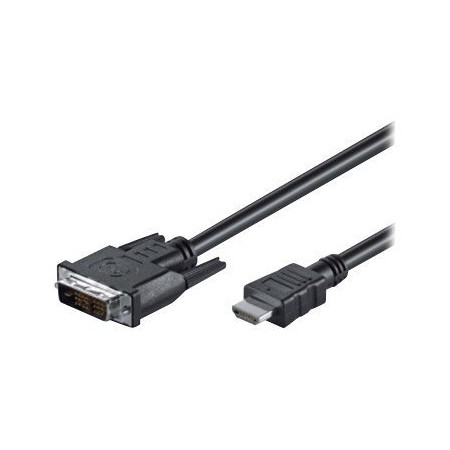 Goobay | DVI-D/HDMI cable, nickel plated | Black | DVI-D male Single-Link (18+1 pin) | HDMI male (type A) | 2 m