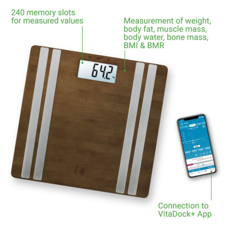 Medisana BS 552 connect bamboo body analysis scale