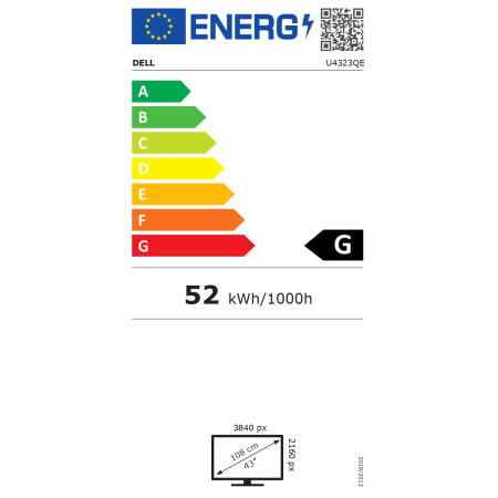 Dell | USB-C Hub Monitor | U4323QE | 42.5 " | IPS | UHD | 16:9 | 60 Hz | 5 ms | 3840 x 2160 | 350 cd/m | HDMI ports quantity 2